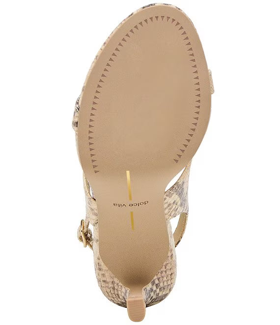 Izela Heel - Natural Snake Leather