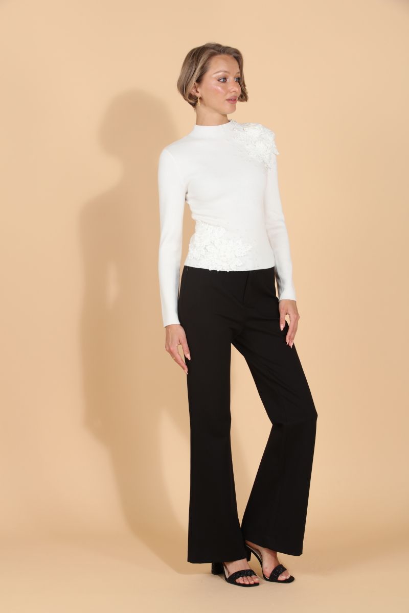 Merino Mock Neck Sweater - Ivory
