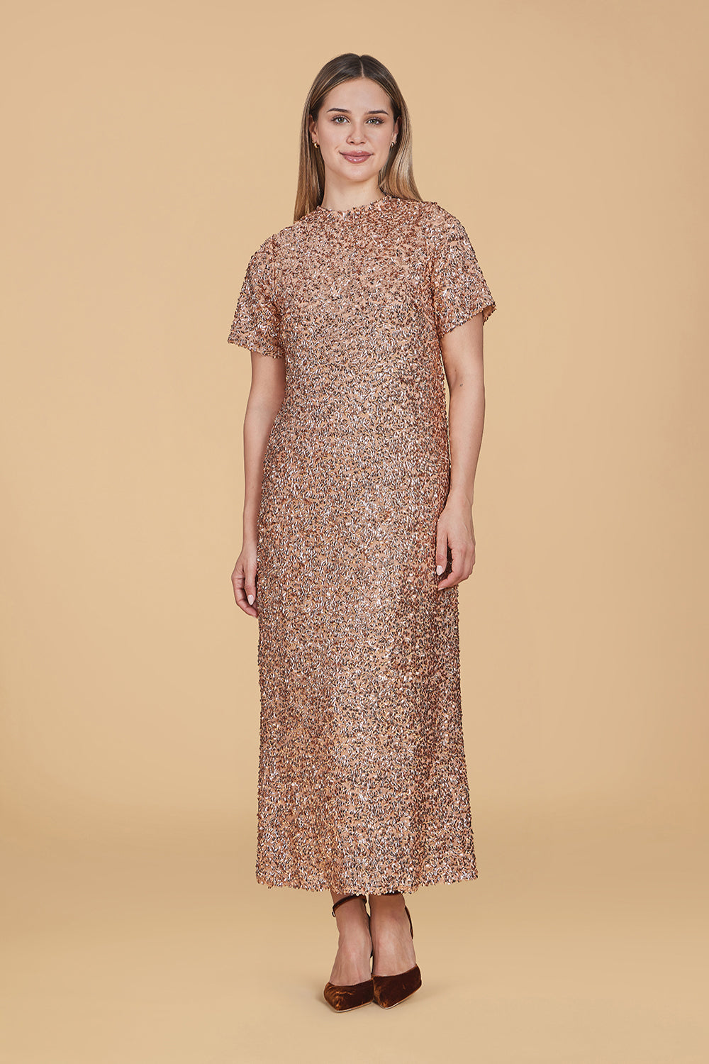 Gwenyth Dress - Gold Sequins