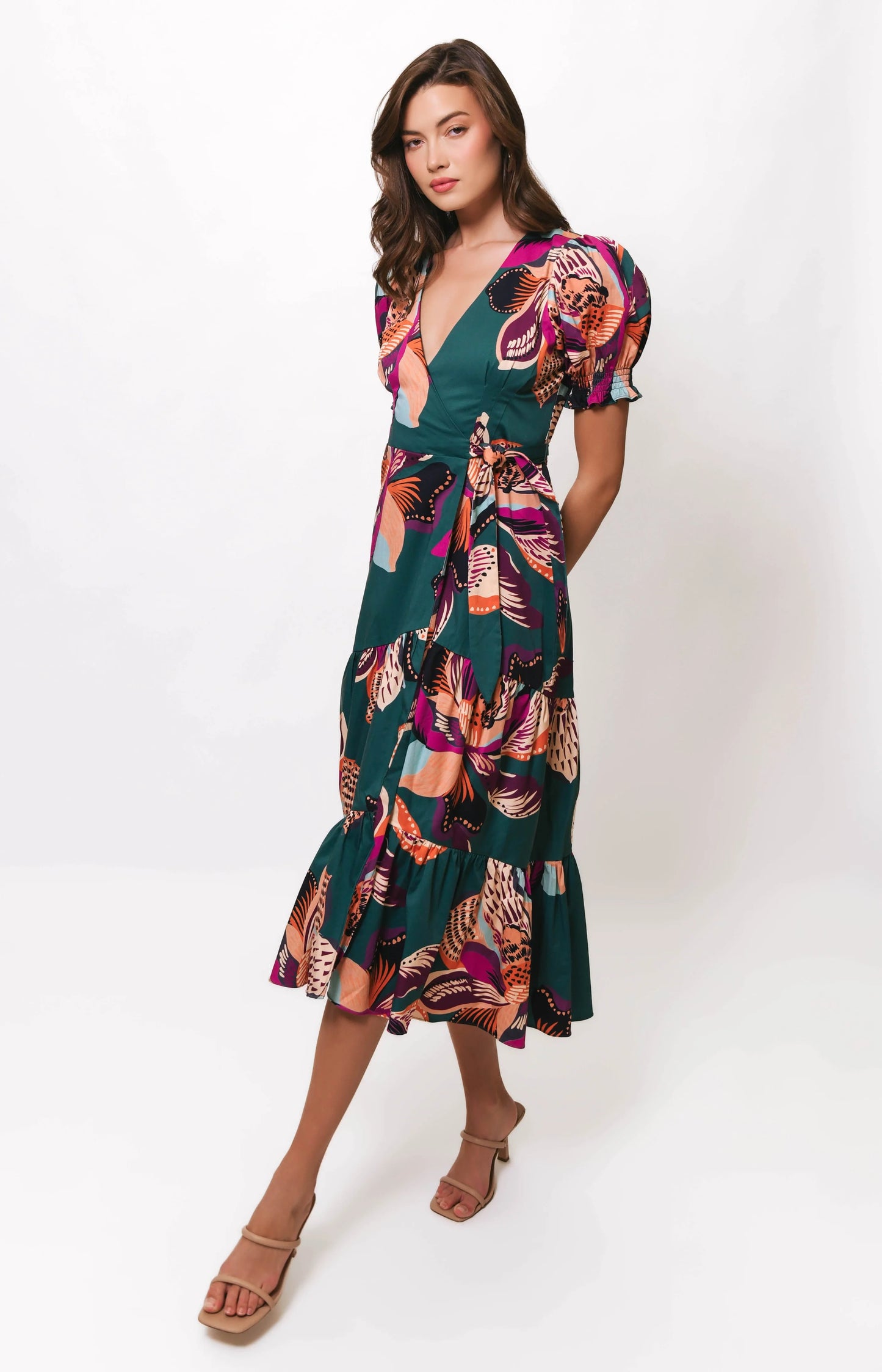 Danni Dress - Teal Jungle Floral