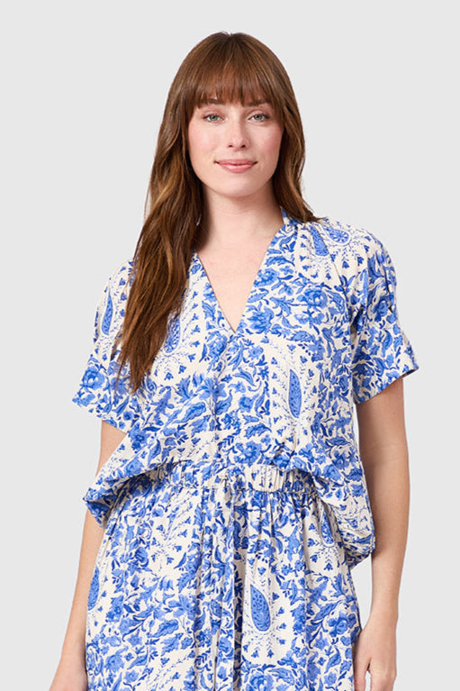 Merritt Top - Steel Paisley