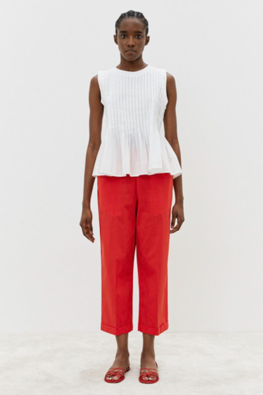 MEIMEIJ WHITE PLEATED TANK