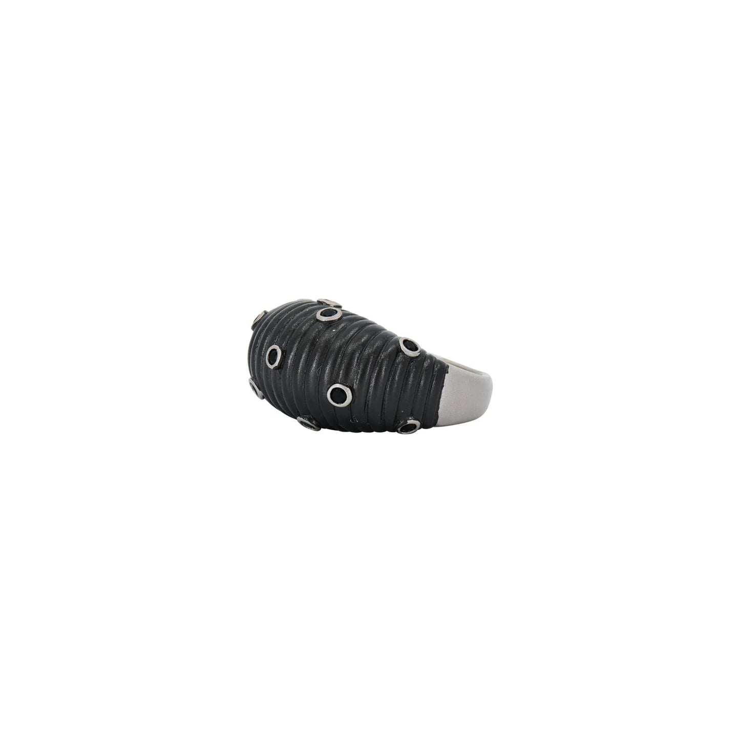 INDUSTRIAL FINISH RIBBED METRO COCKTAIL RING -