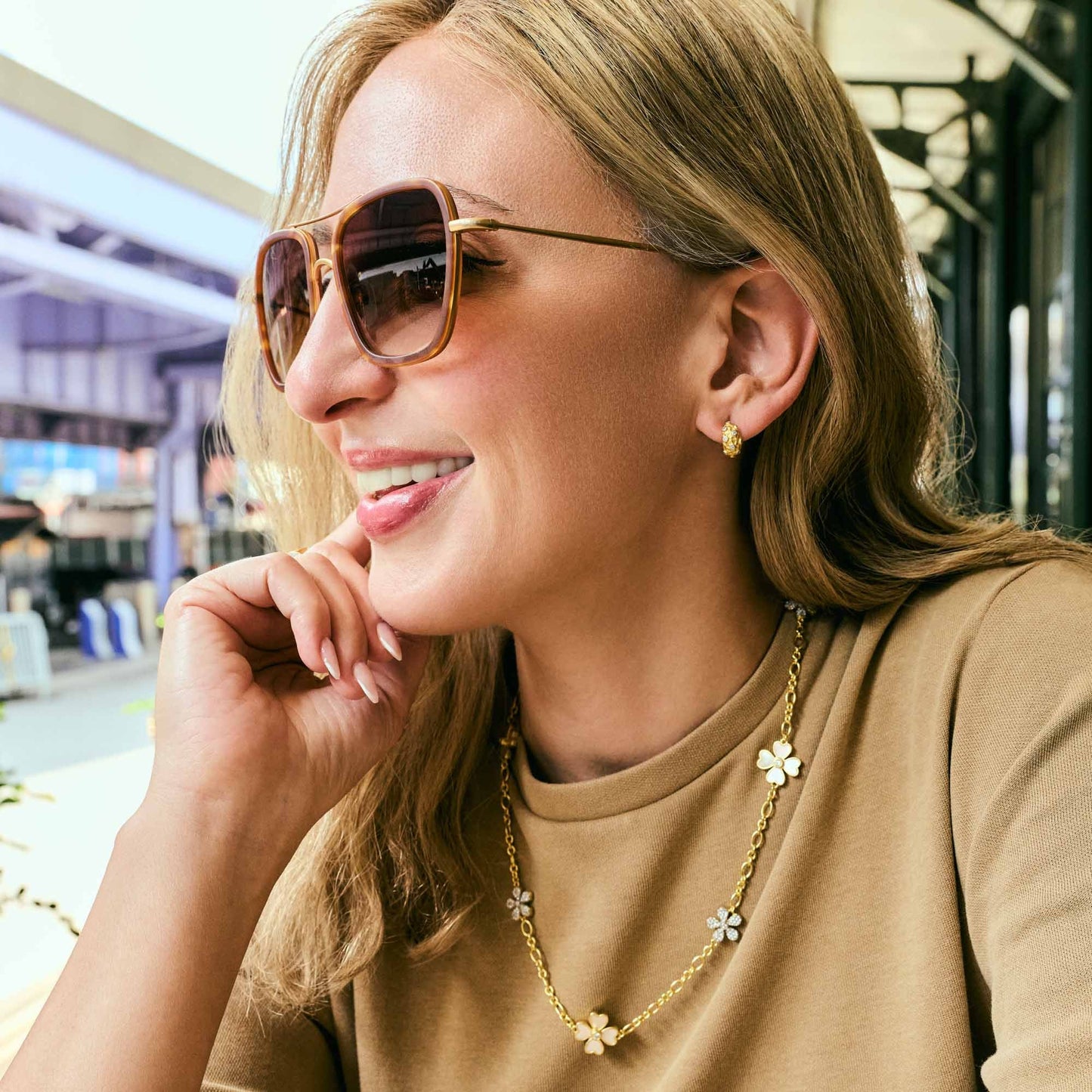 Downtown Edge Studded Mini Hoop Earrings