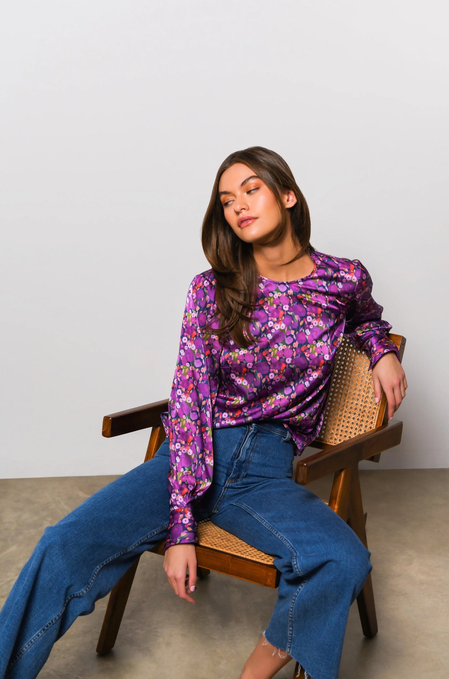 Davy Top - Lavender Whimsy Watercolor Floral