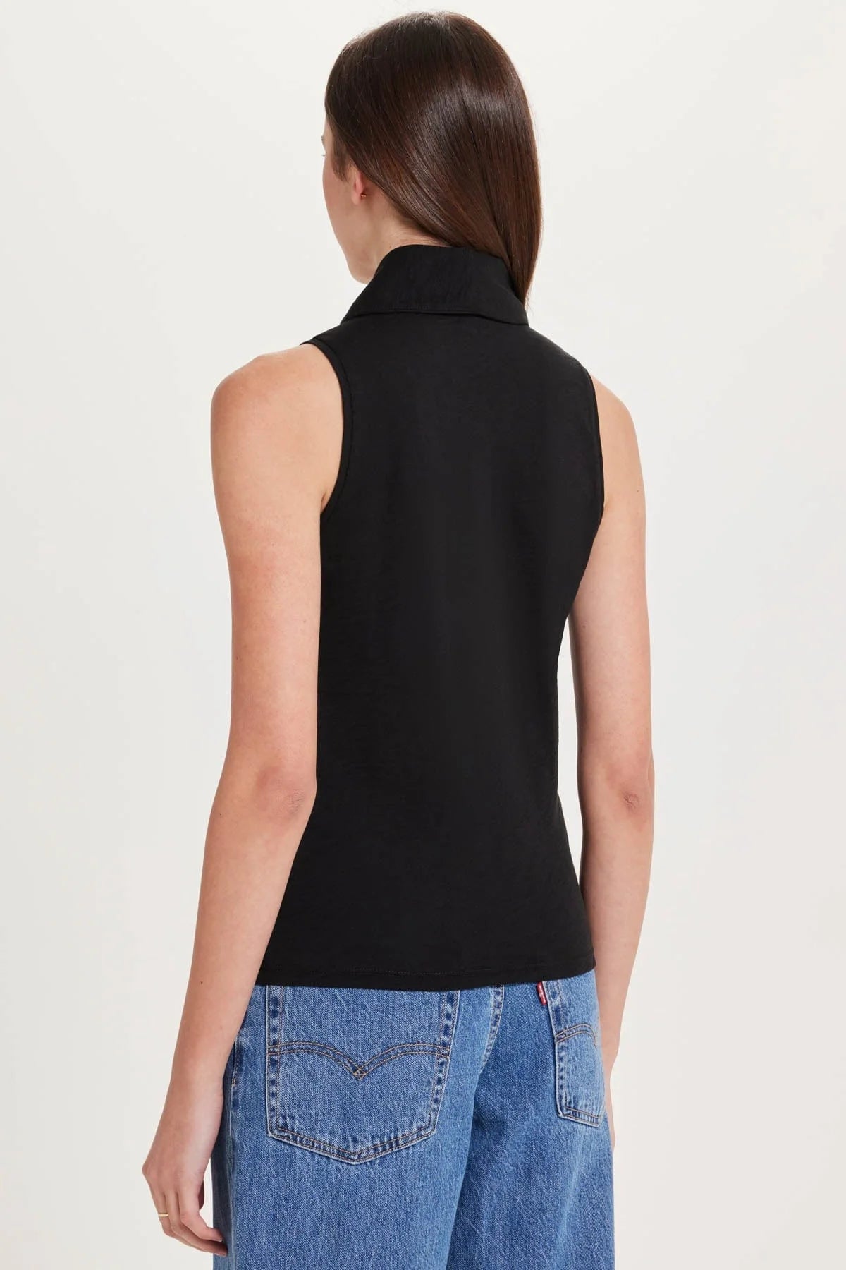 Shawl Collar Double-Breasted Shell - Black