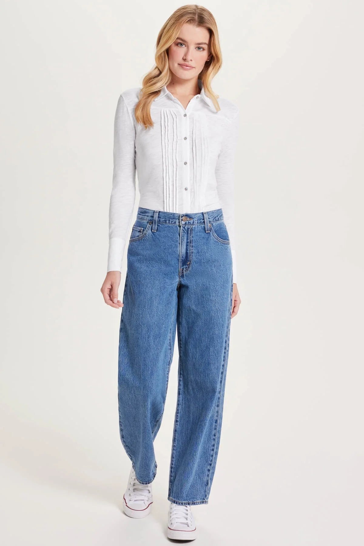 Pintuck Shirt - White