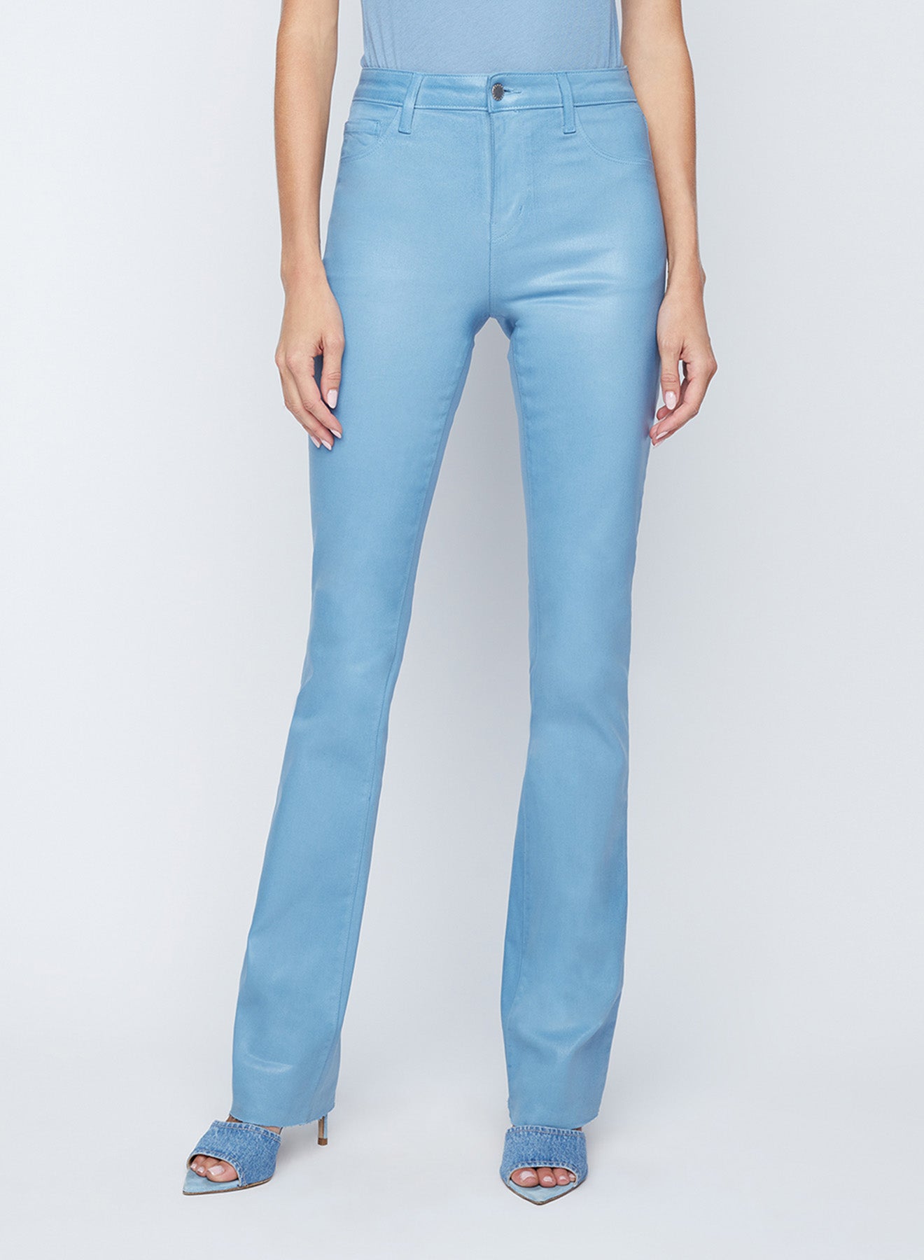 Ruth High Rise Coated Jean - Blue Mist