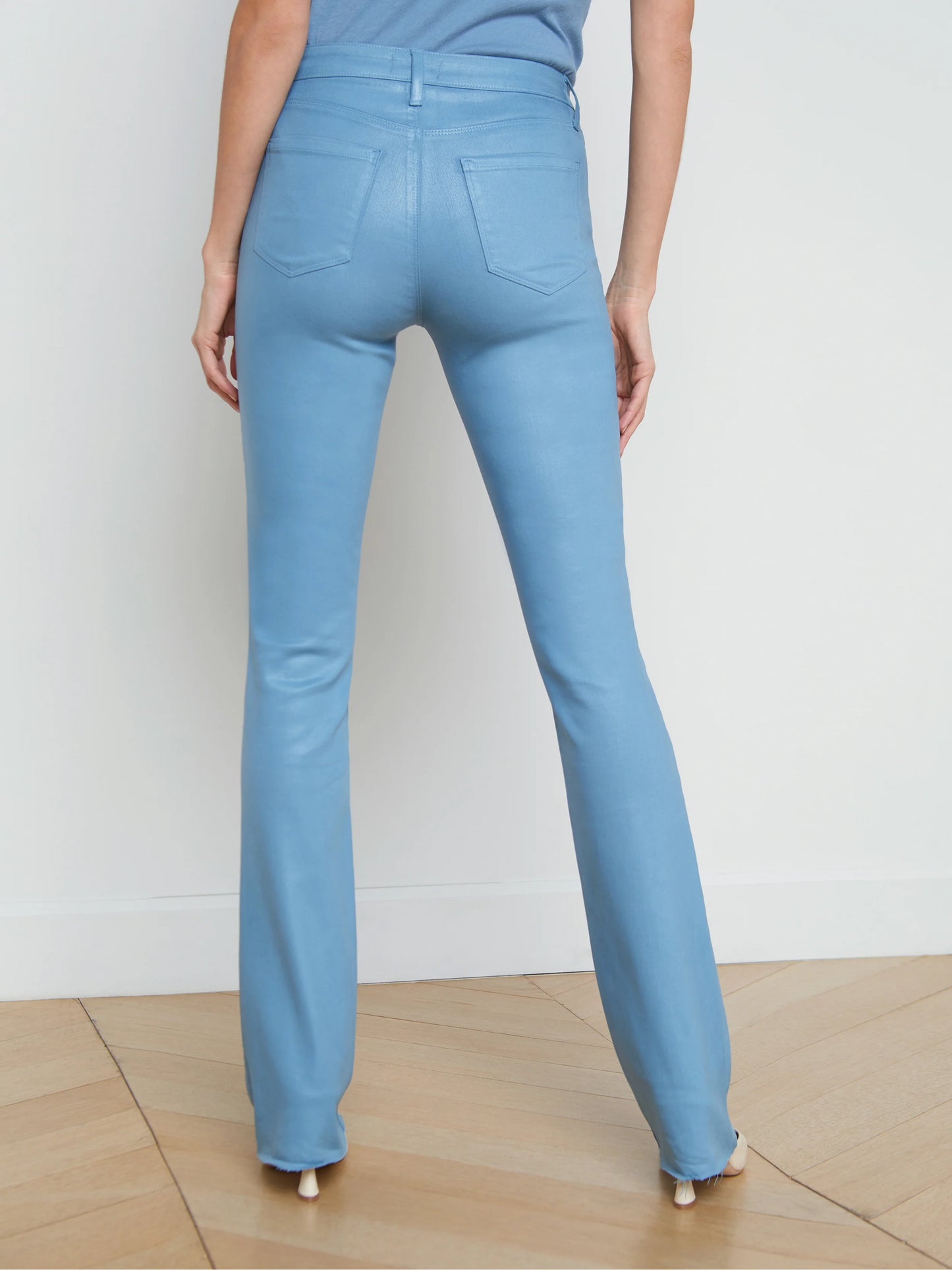 Ruth High Rise Coated Jean - Blue Mist