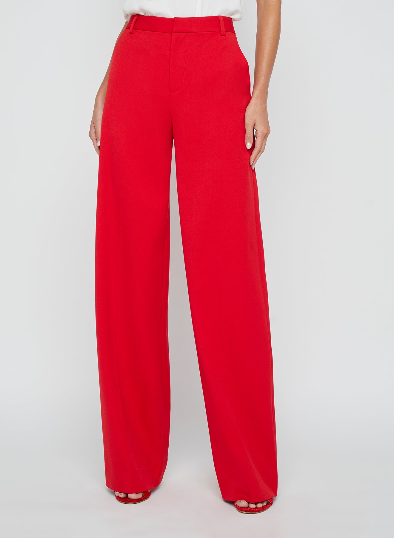 LIVVY STRGHT LEG TROUSER - Scarlet Red