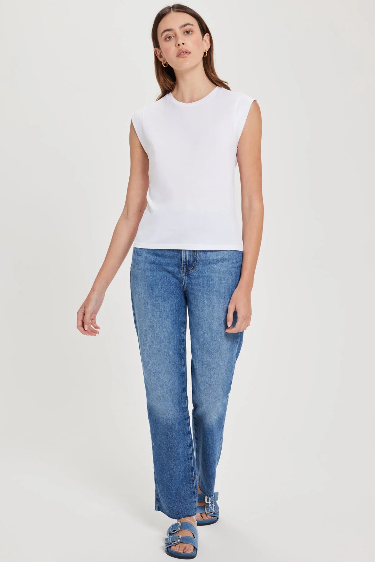 Organic Cap Sleeve Tee - White