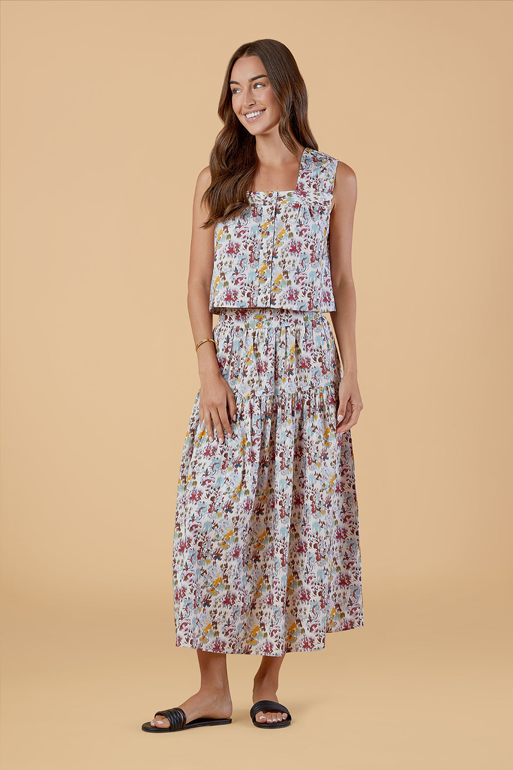 Quinn Skirt - Aqueous Petals