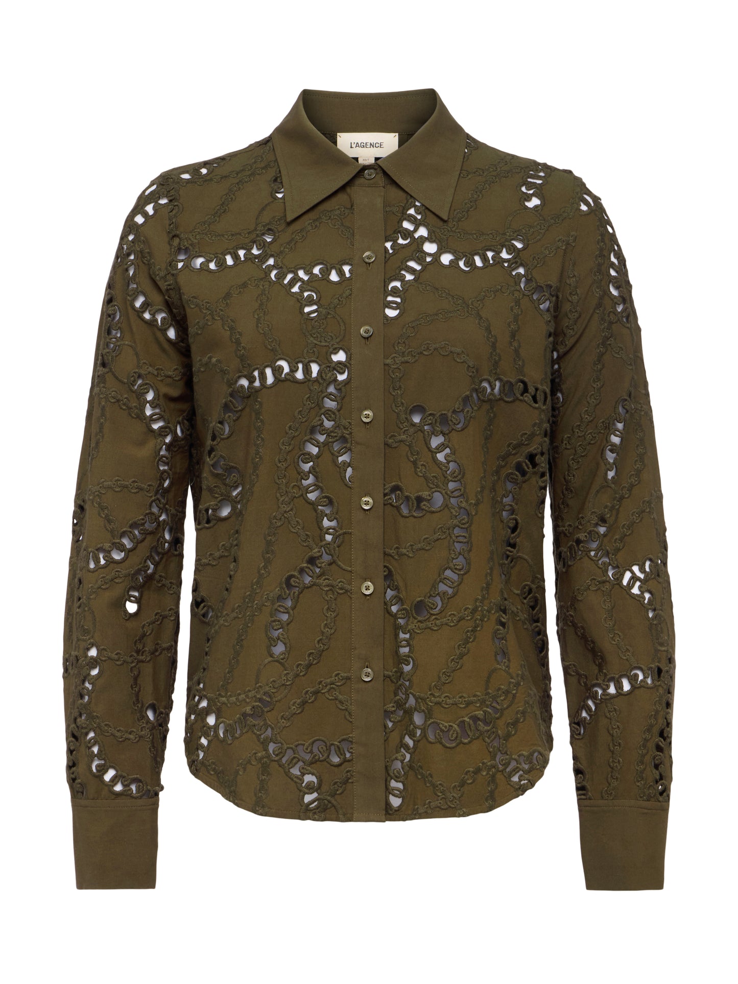 ELLERY EYELET L/S BLOUSE - PINE