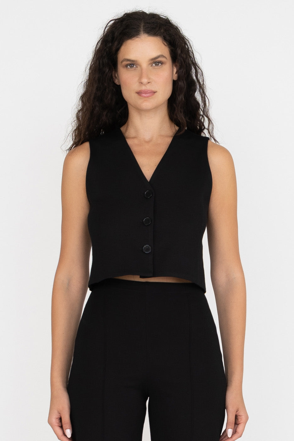 Ponte Knit Vest - Black