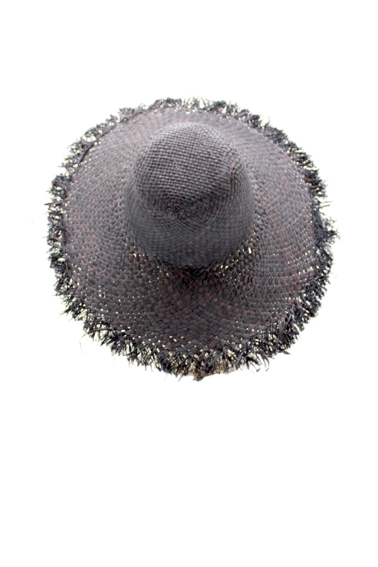 5" Brim Kat Straw Sun Hats with Raw Fringe Edge