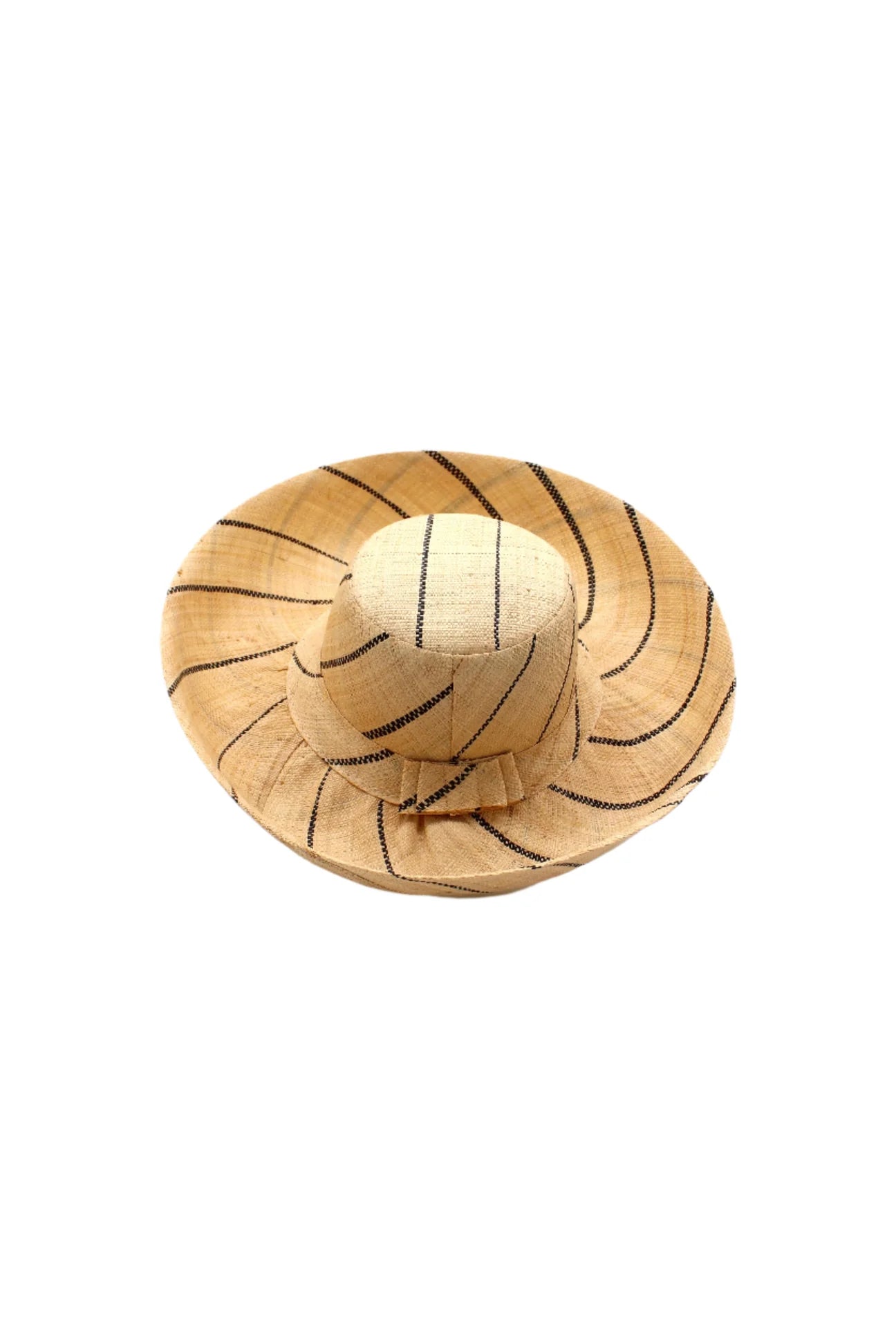 5" & 7" Wide Brim Multicolor Pinstripe Pattern Packable Straw Sun Hats