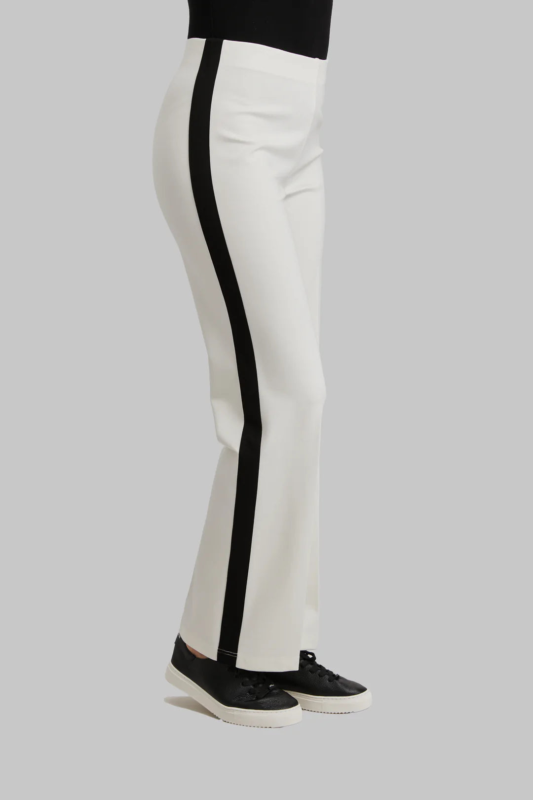 Pull On Pant - Oyster with Black Stripes