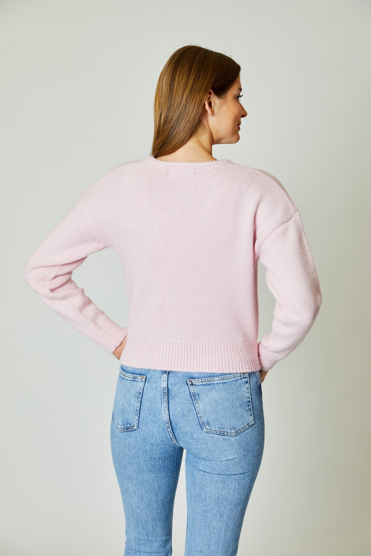 Blush Pink Cardigan with Bows