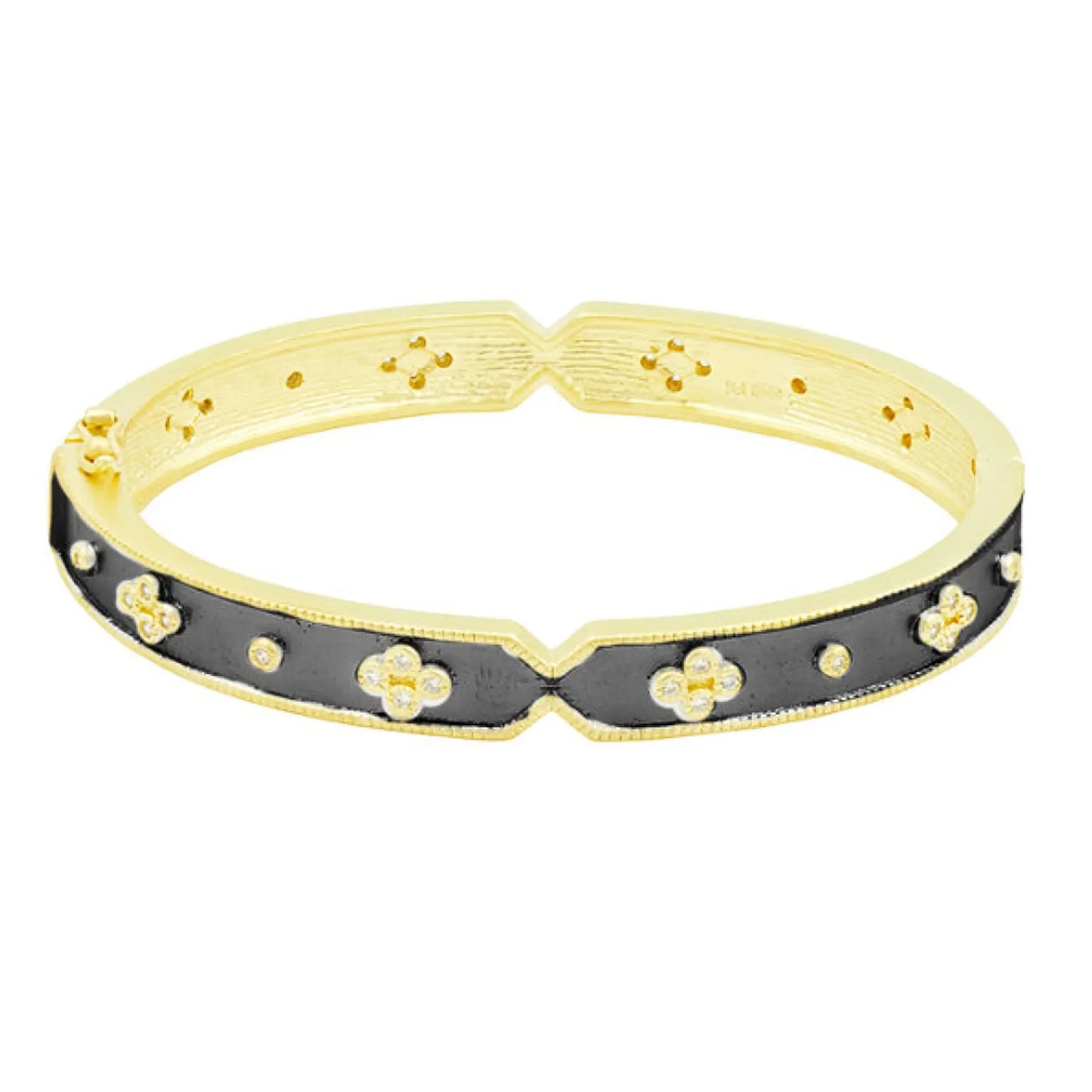 Iconic Clover Hinge Bracelet - Black Gold & 14k Gold