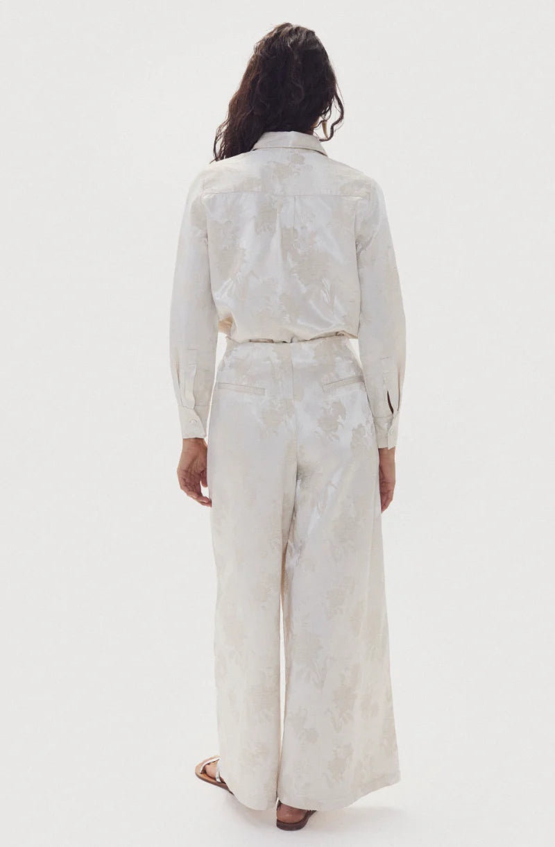 Culotte Brocade Pants - Ivory Garden