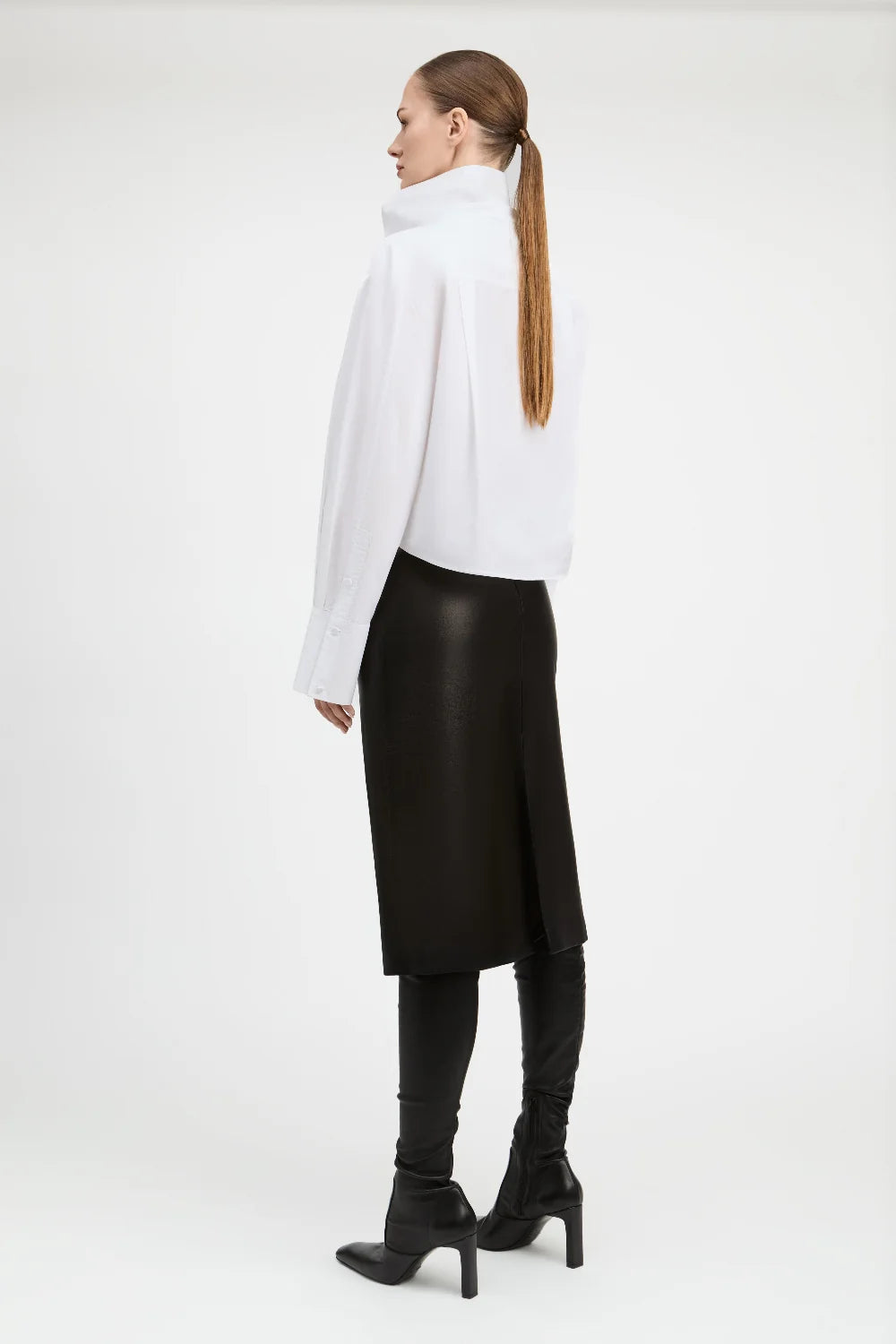 Bianca Funnel Neck Blouse - White