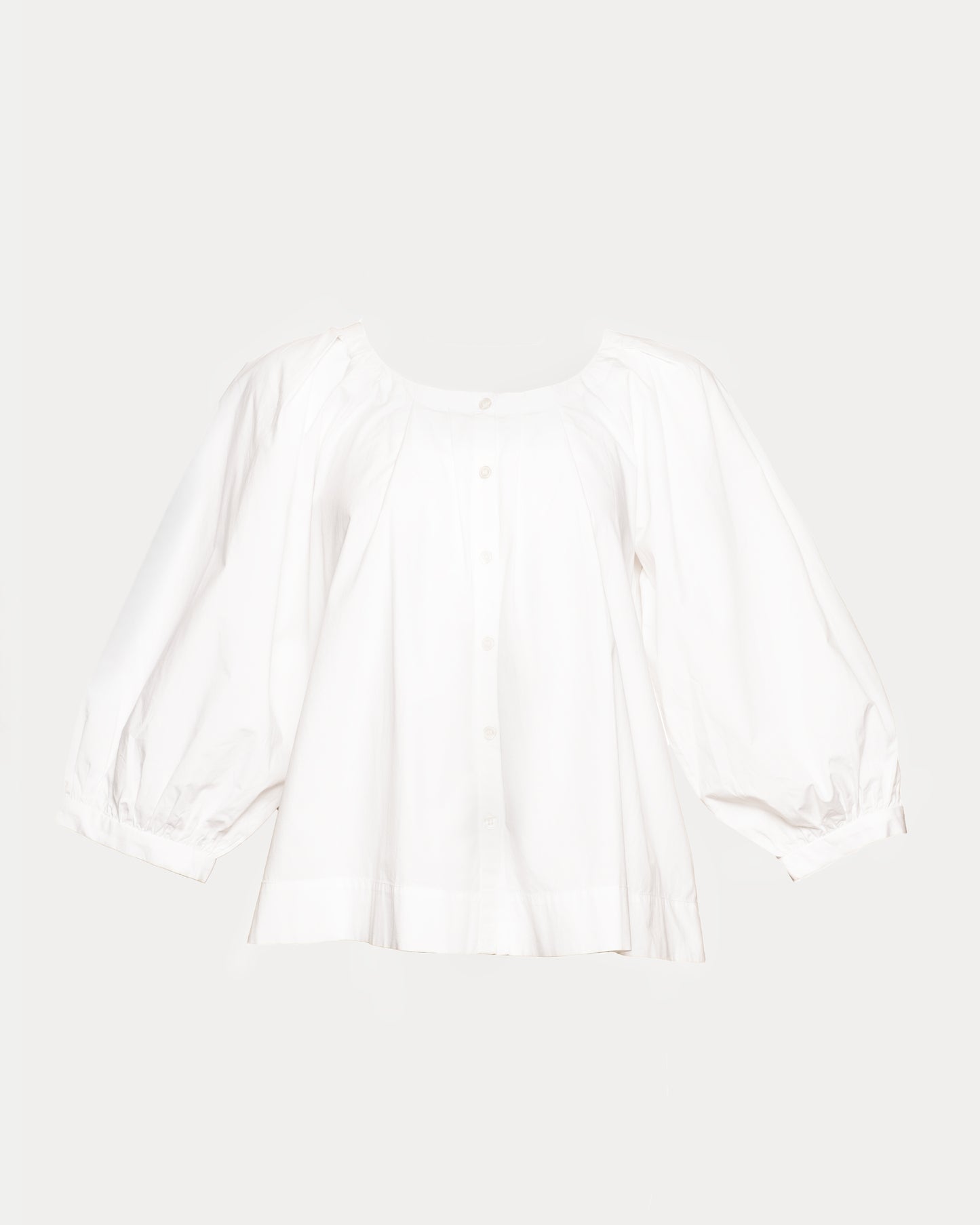 Zoe Top Solid Poplin Cotton Poplin White