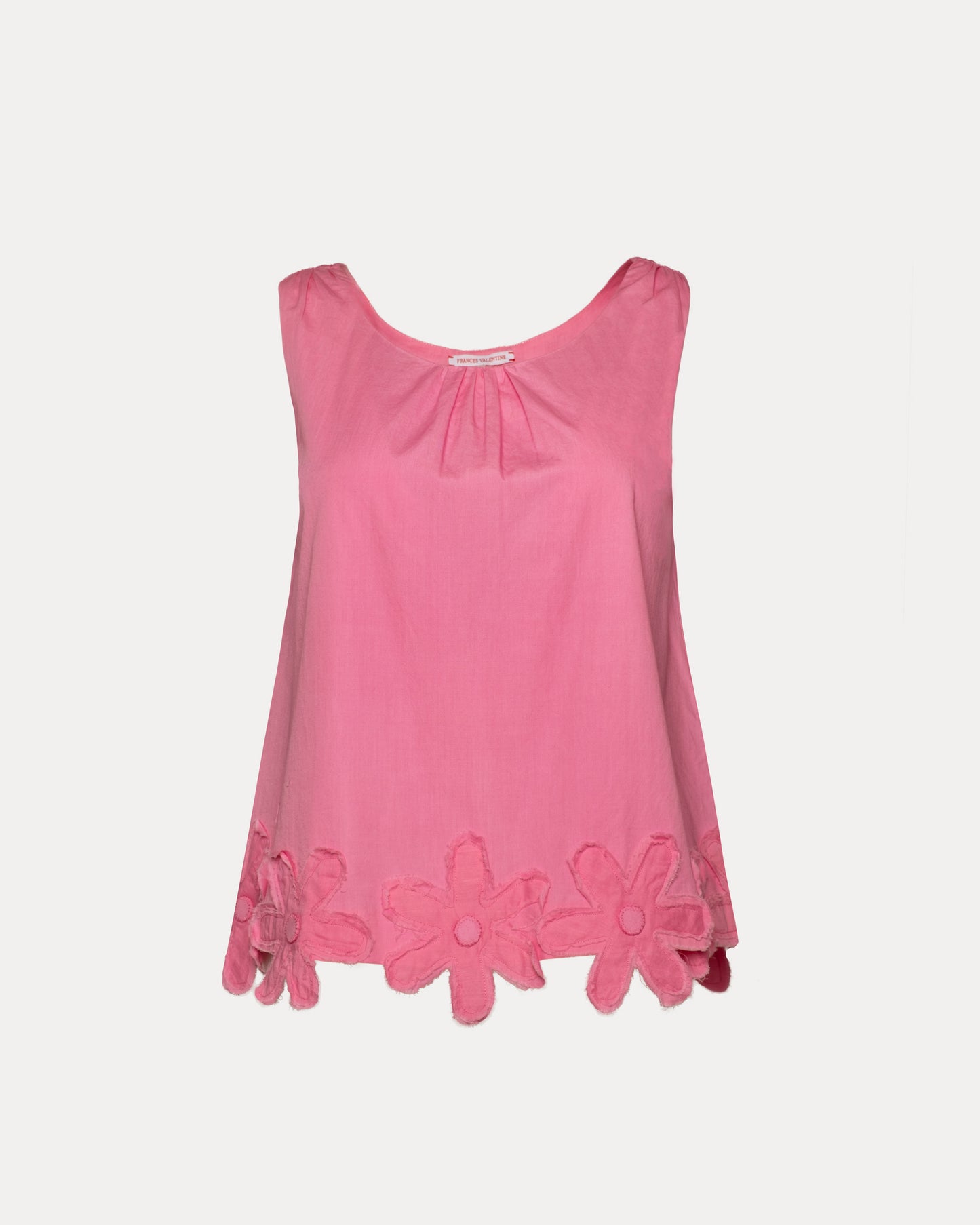 Zennia Flower Hem Tannk Solid Poplin - Pink