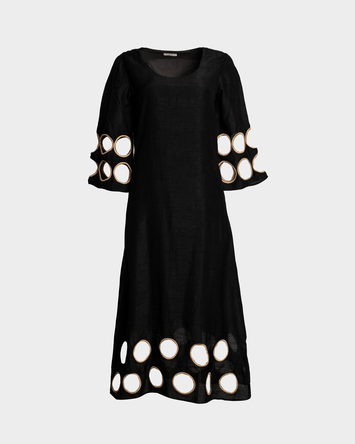 Faye Cut Out Maxi Dress - Black/Taupe