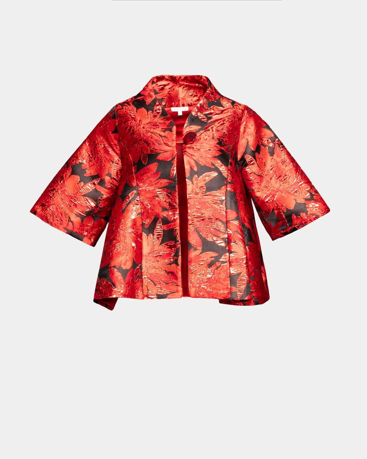 Swing Jacket Metallic Floral - Red/Black