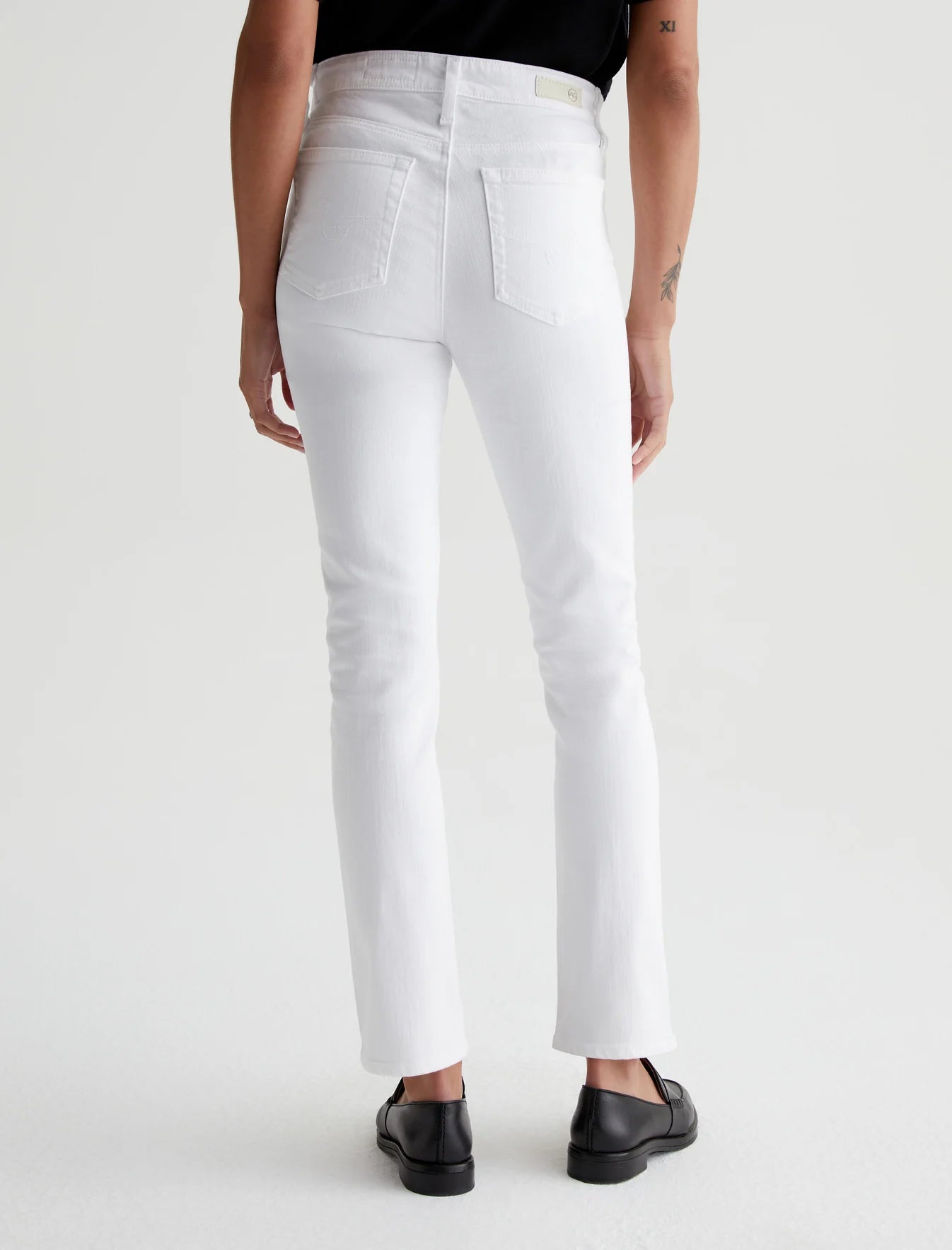 Mari High Rise Slim Straight Jeans - White