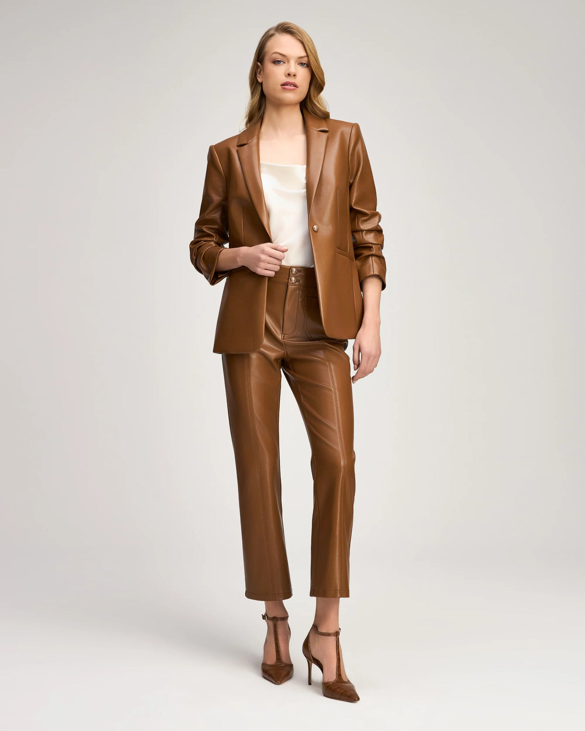 Vegan Leather Kylie Jacket - Chocolate Milk