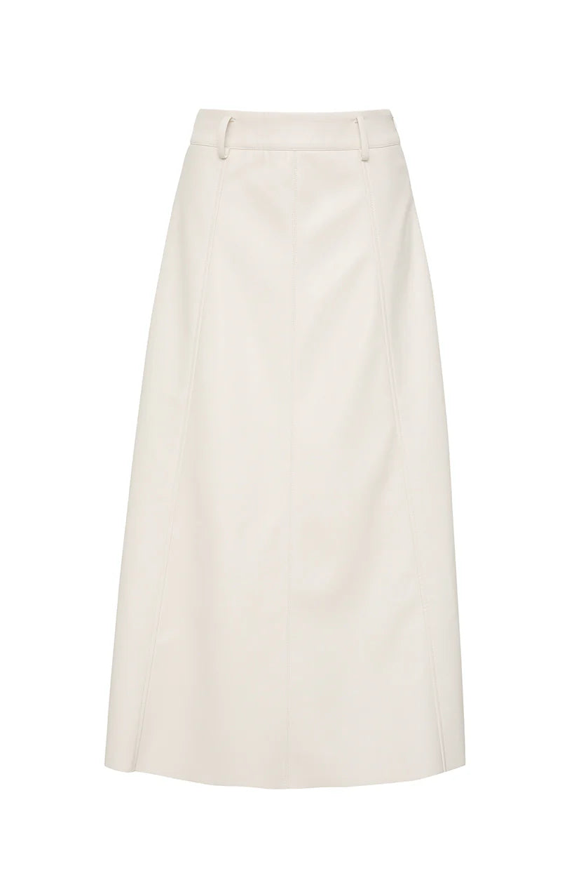 Eve Leather Skirt - Cream