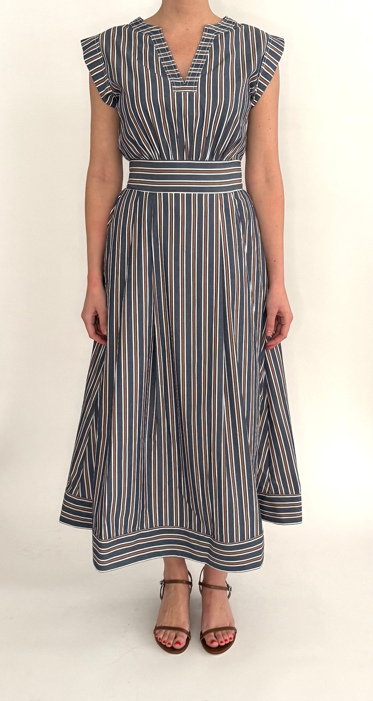 Isadora Dress - Navy Stripe