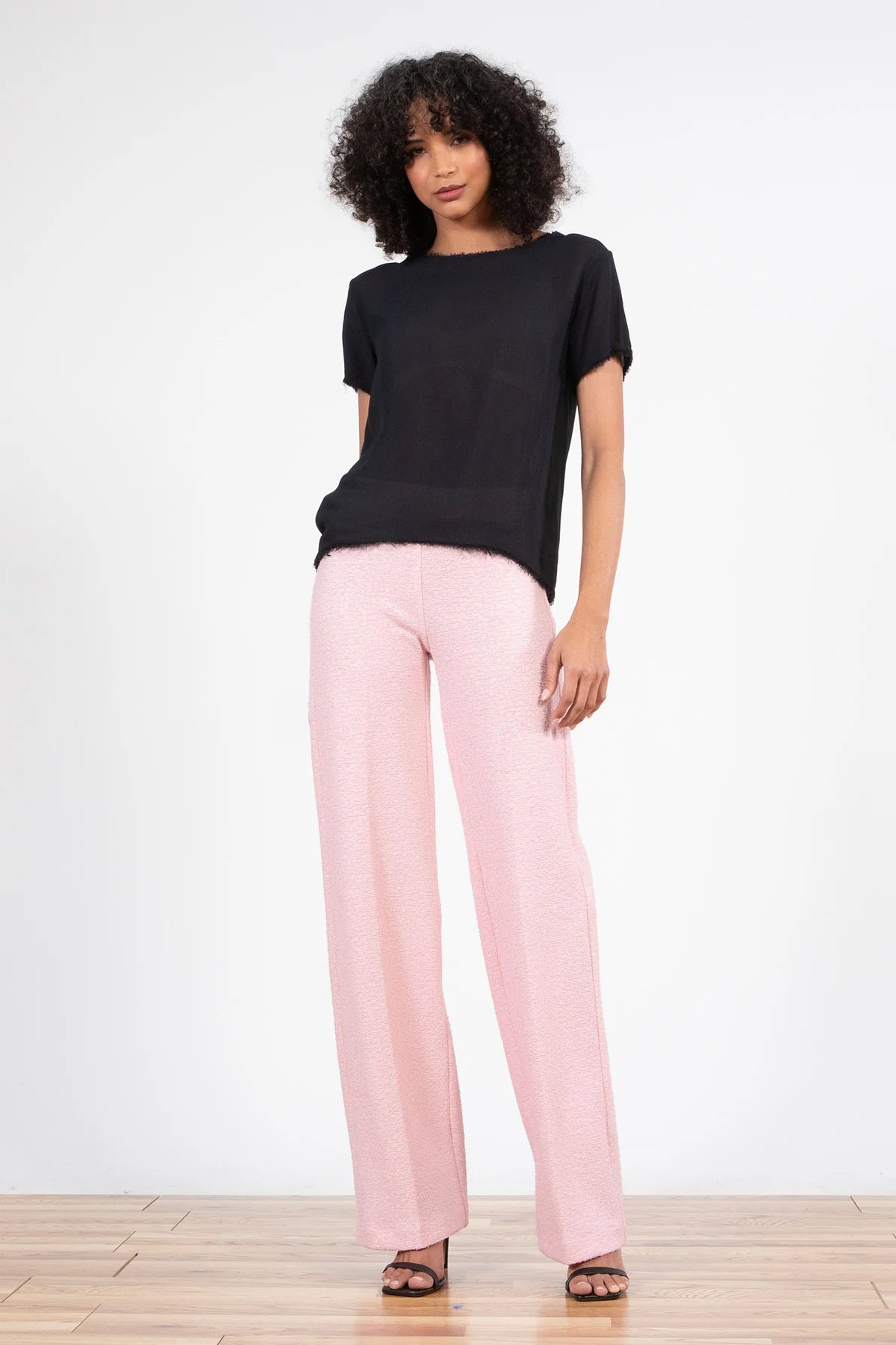 The Flavia Pant - Boucle Pink