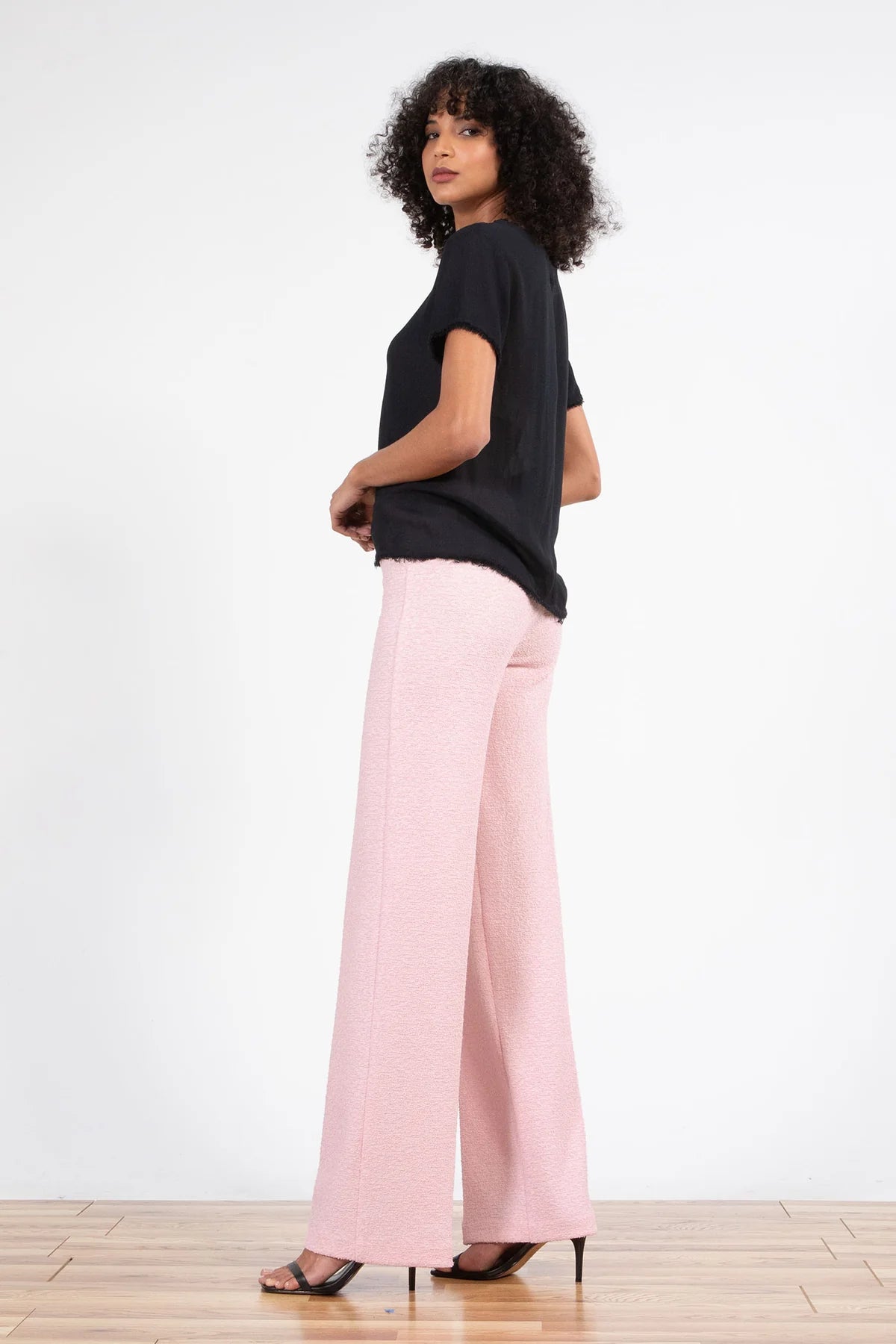 The Flavia Pant - Boucle Pink