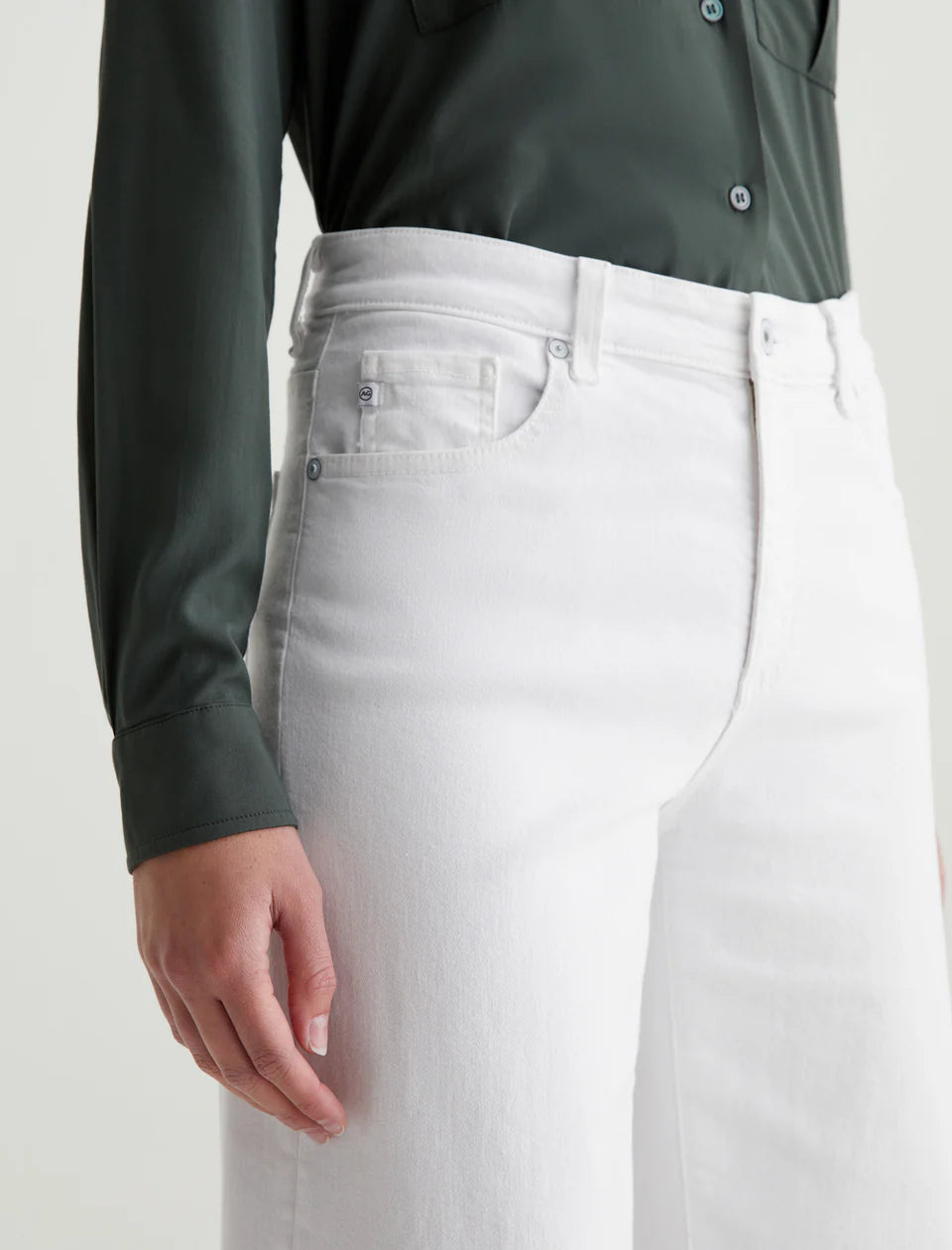Saige Wide Leg Crop - Gallery White