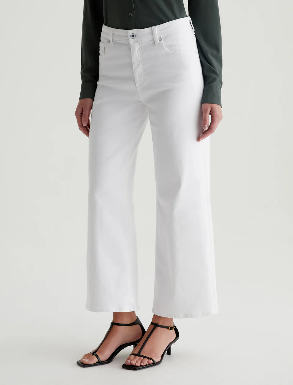 Saige Wide Leg Crop - Gallery White