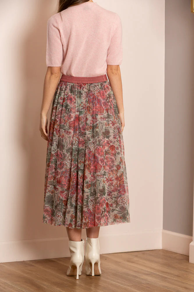 Cashmere Short Sleeve Mock Neck Sweater - Pink