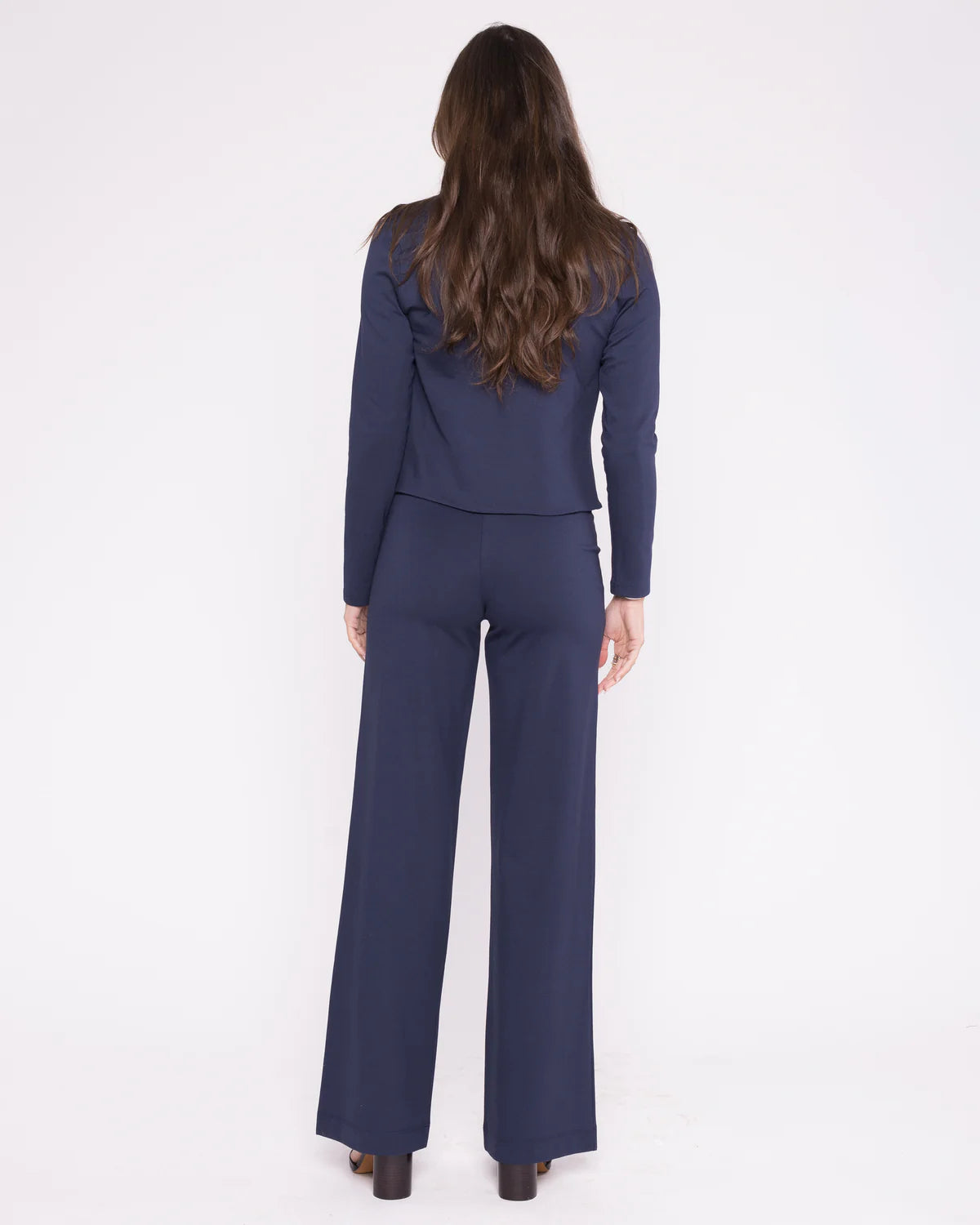 NAVY PONTE KNIT STRAIGHT LEG PANT - Navy