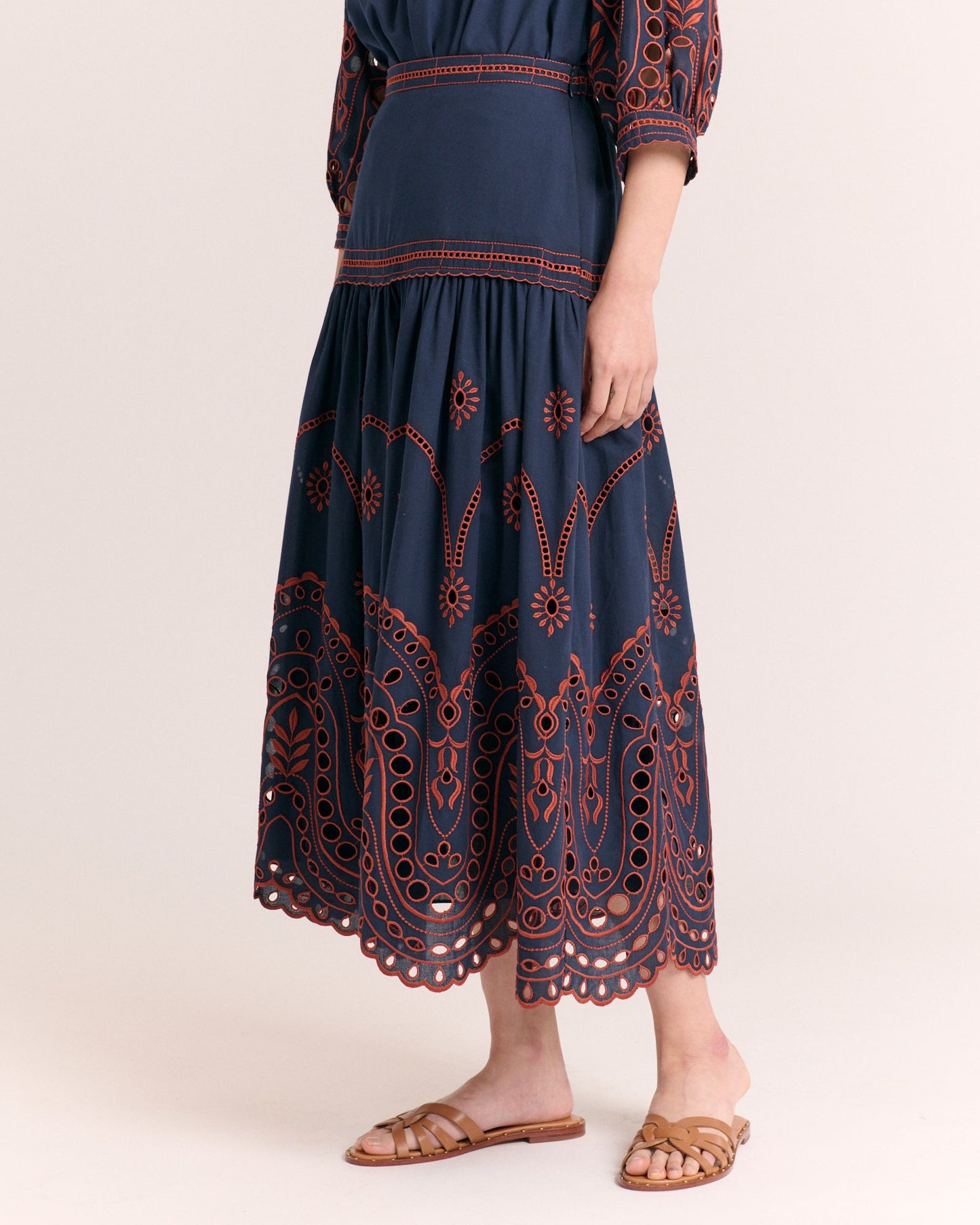 Emma Midi Skirt - Midnight Blue
