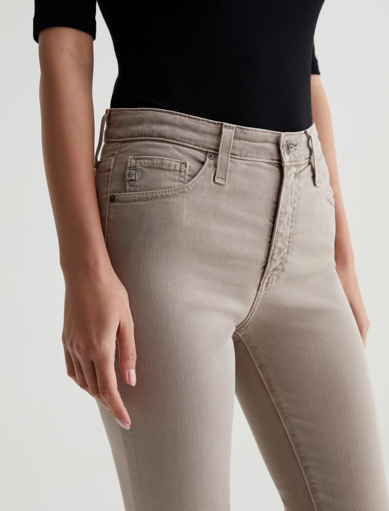 Mari Crop High Rise Slim Straight - Desert Taupe