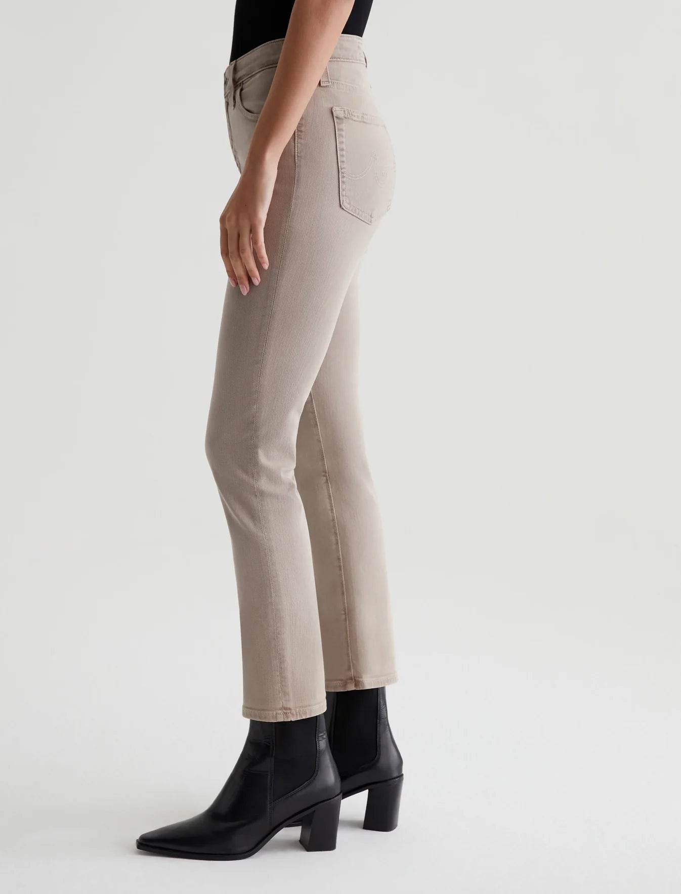 Mari Crop High Rise Slim Straight - Desert Taupe