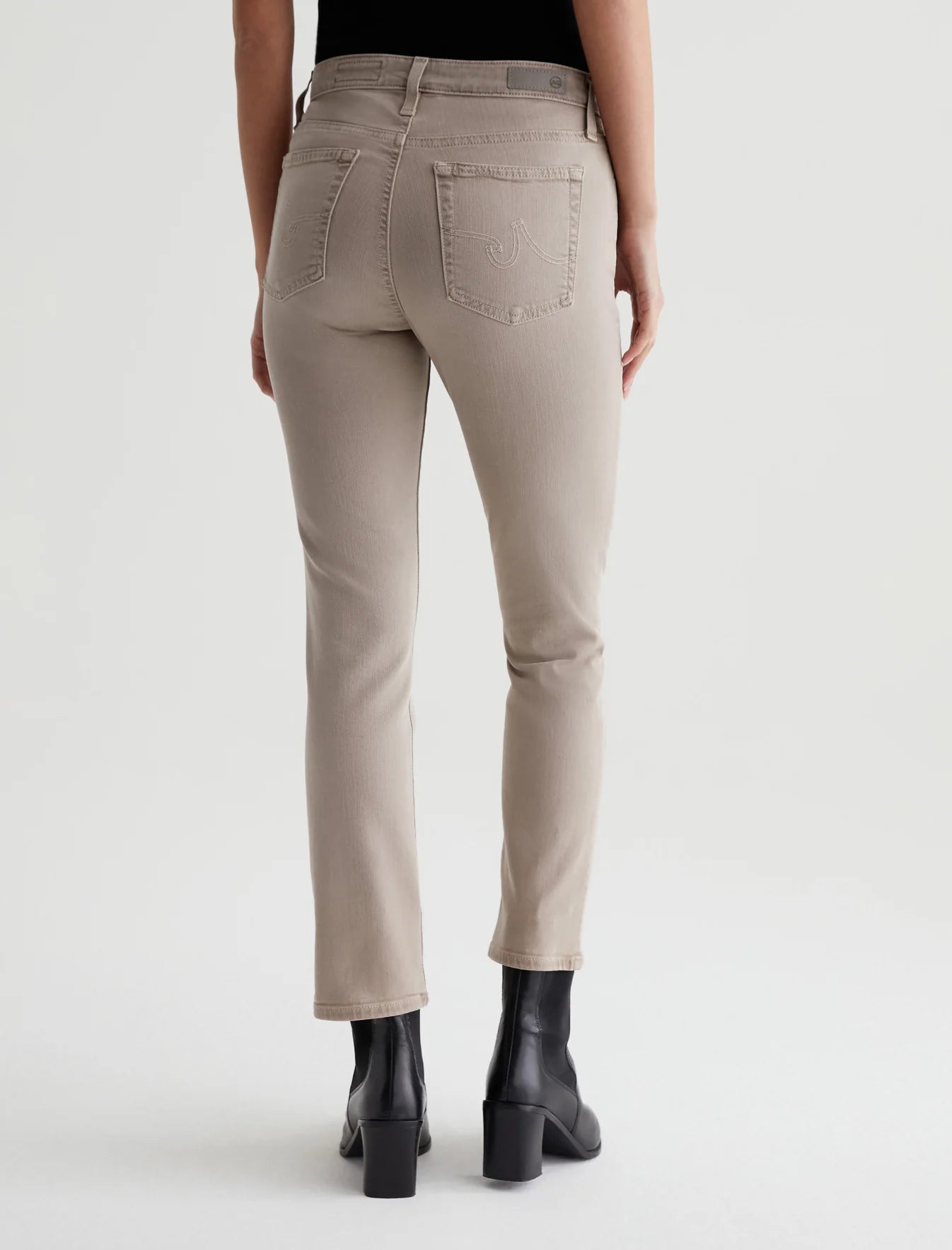 Mari Crop High Rise Slim Straight - Desert Taupe