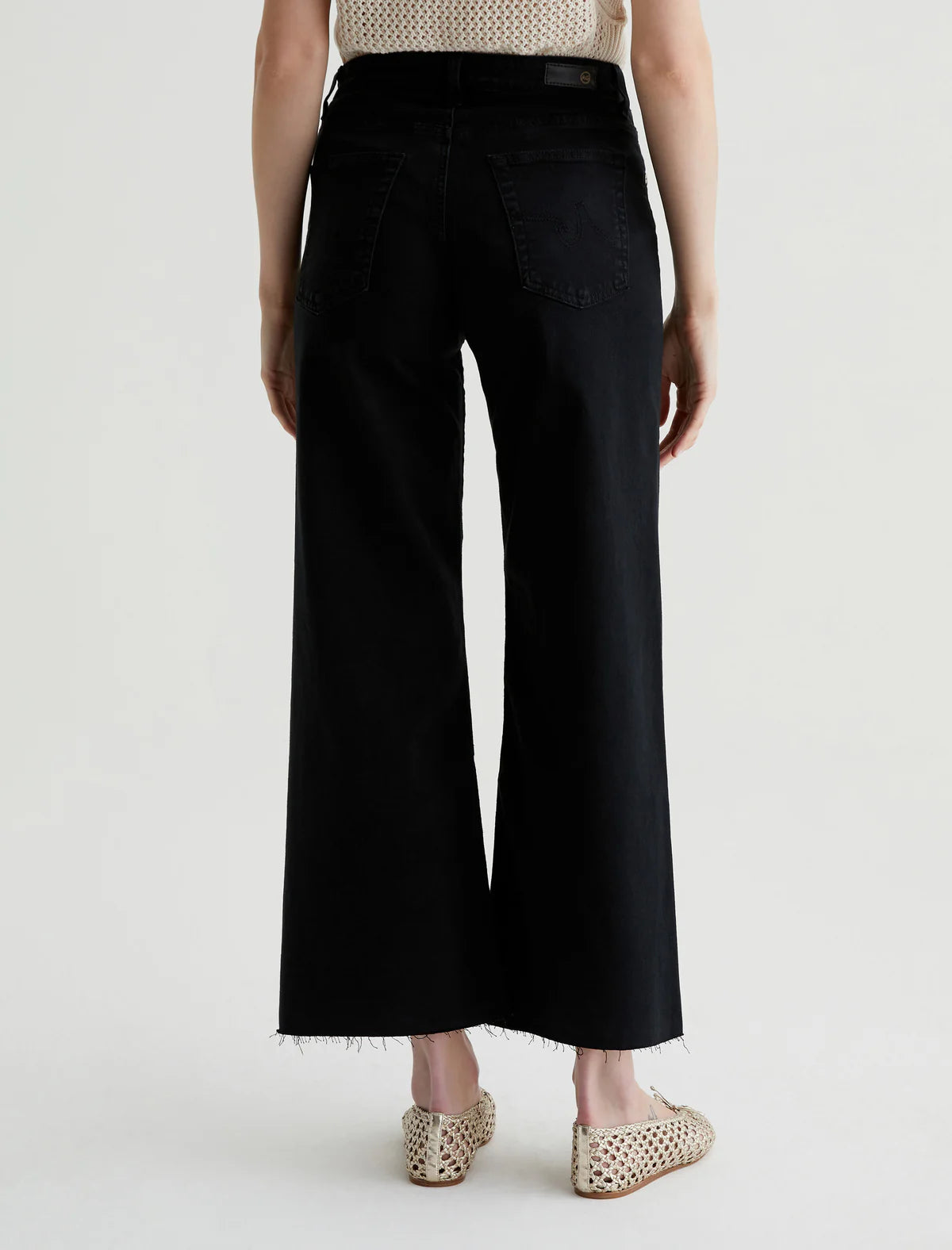 Saige Wide Leg Crop Jean - Black