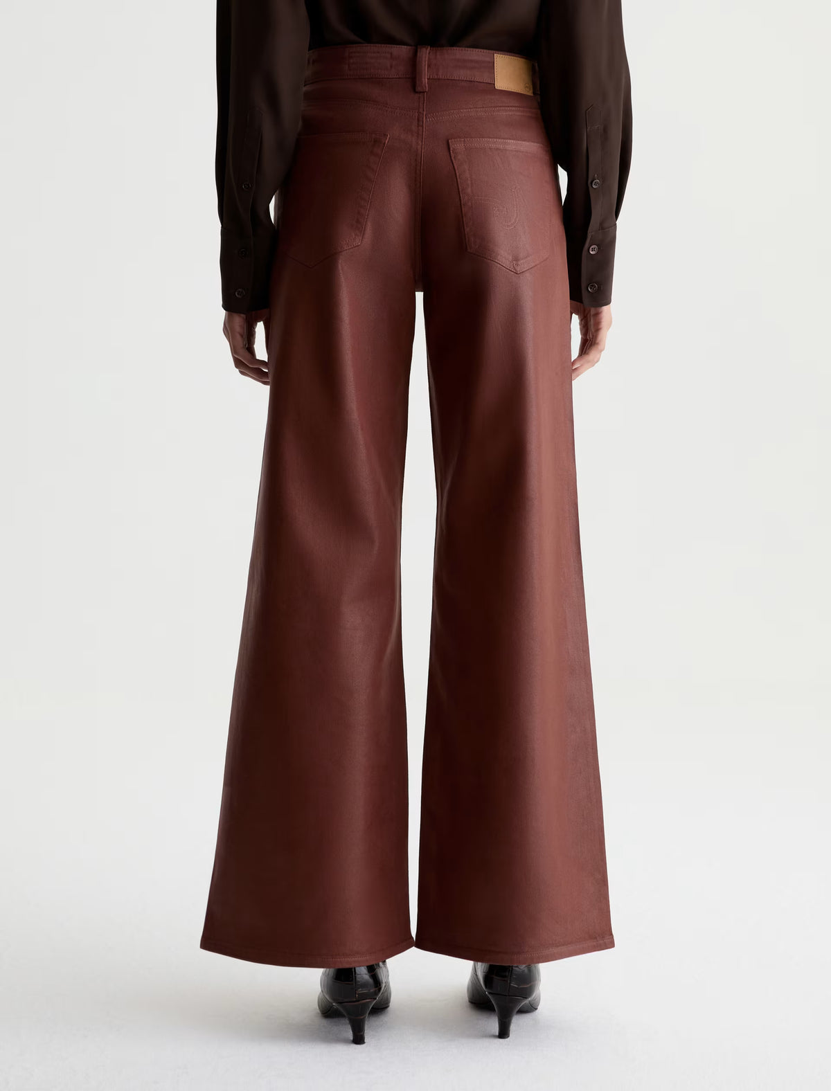 Saige Mid-Rise Wide Leg - Chestnut