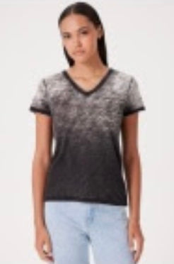 S/S V NECK BOY TEE - Black