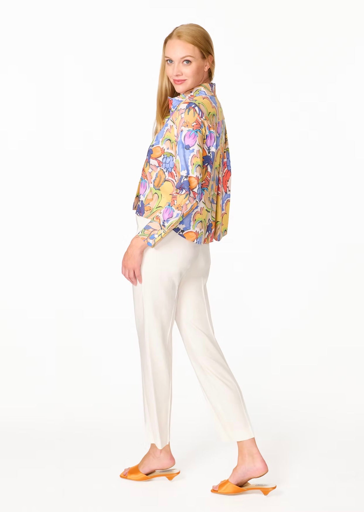 Crop Back Pleated Shirt - Fruit