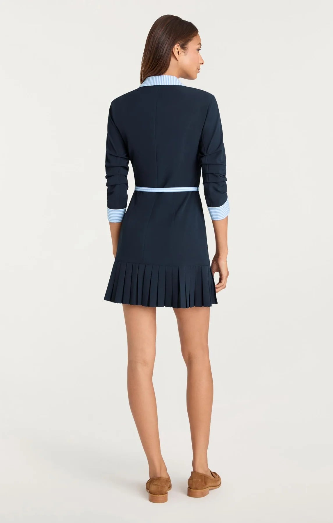 Stripe Shirting Lucilla Dress - Navy/Blue Stripe