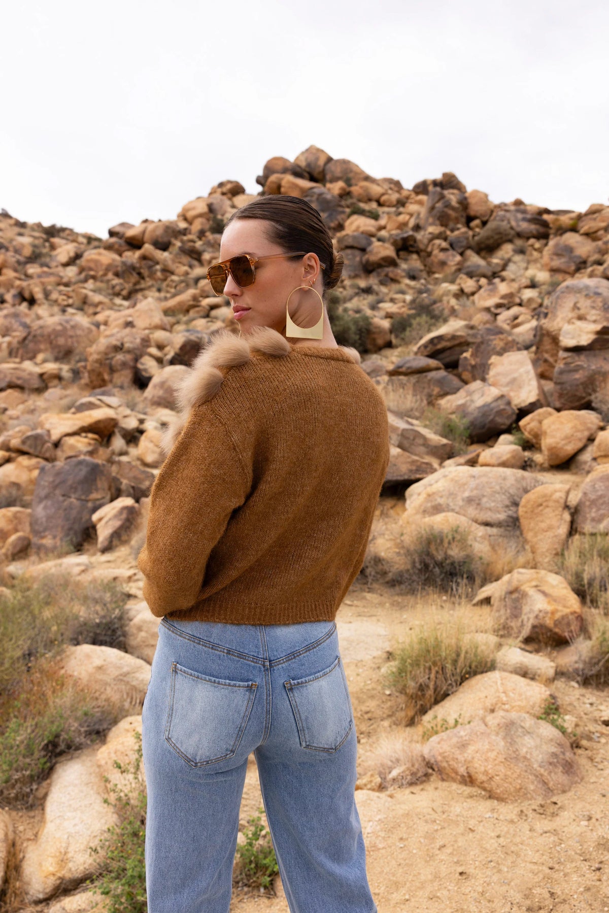 Fireside Fur Cardigan - Brown