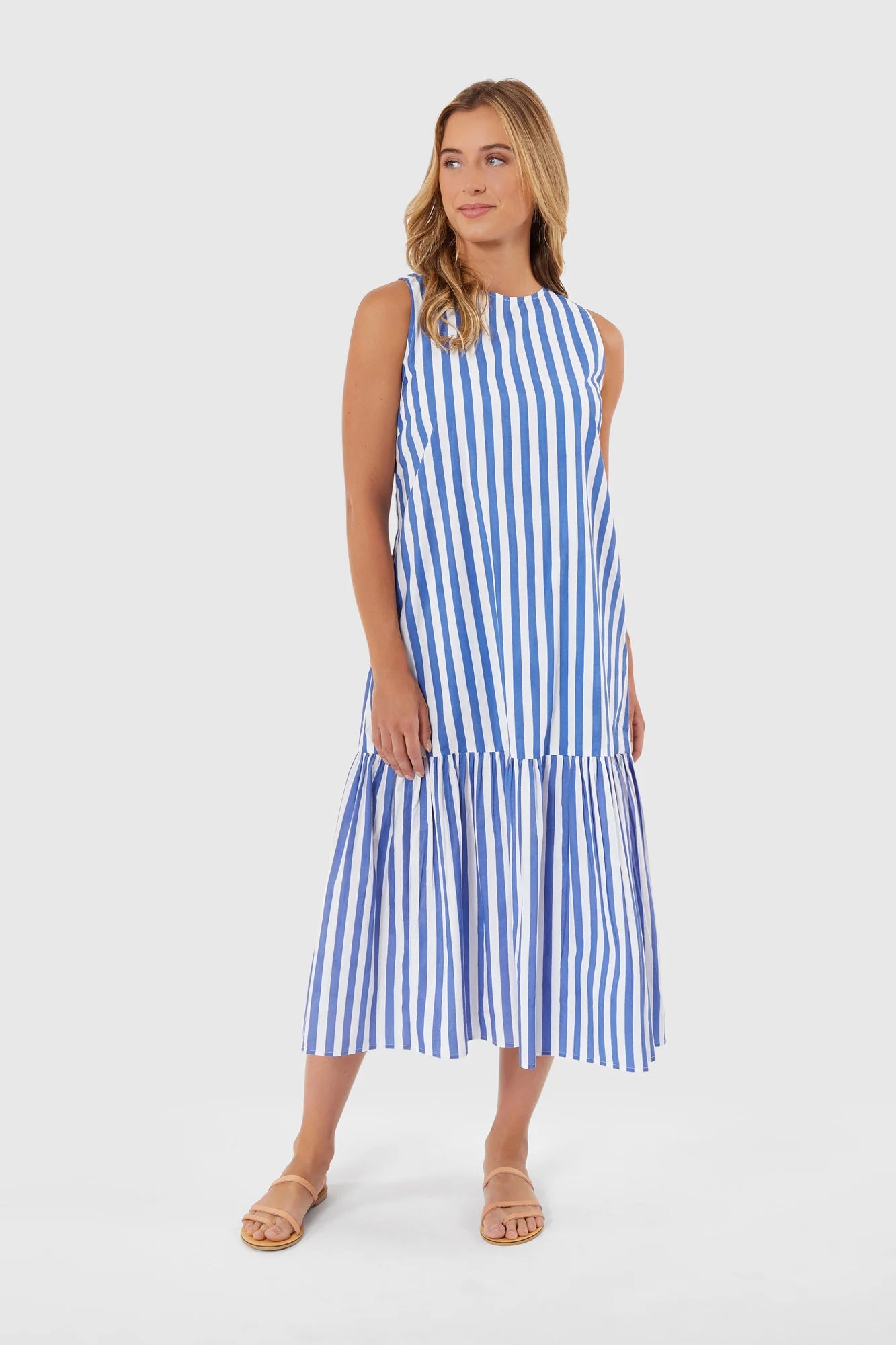 Ella Dress - Blue Stripes